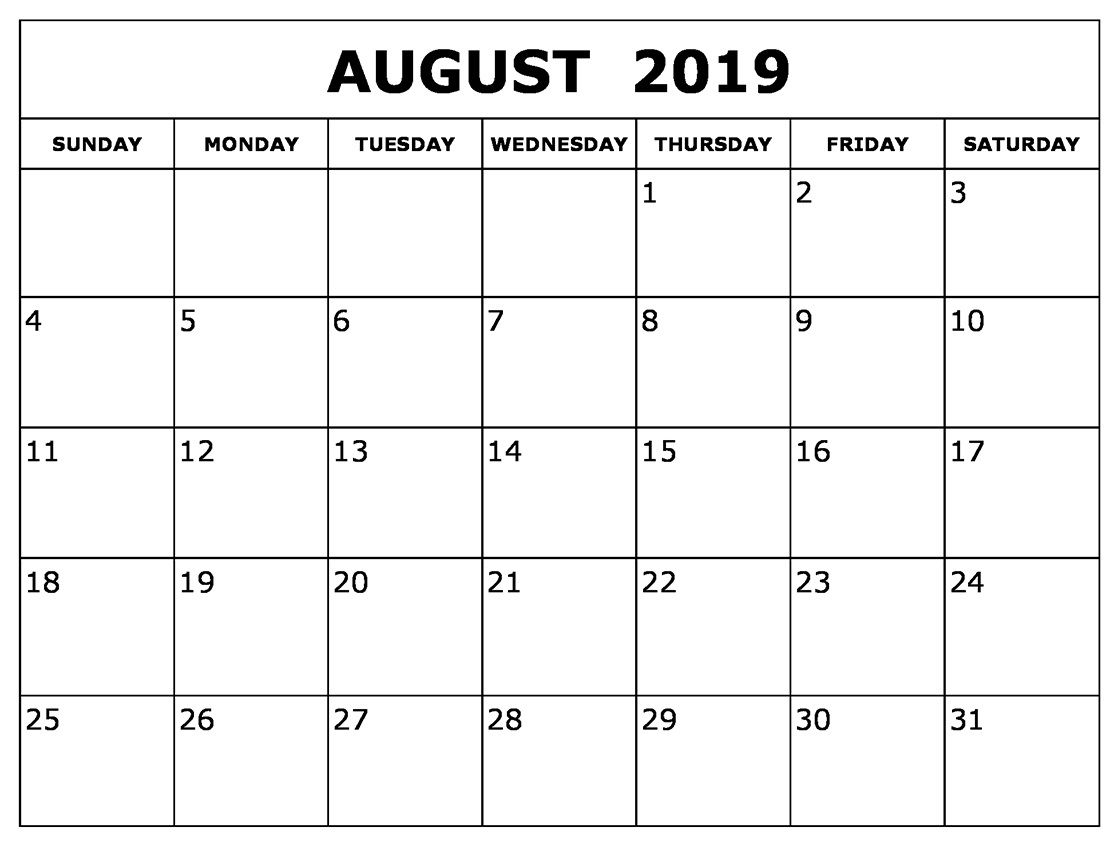 August Calendar 2019 Waterproof In 2019 | Printable Calendar