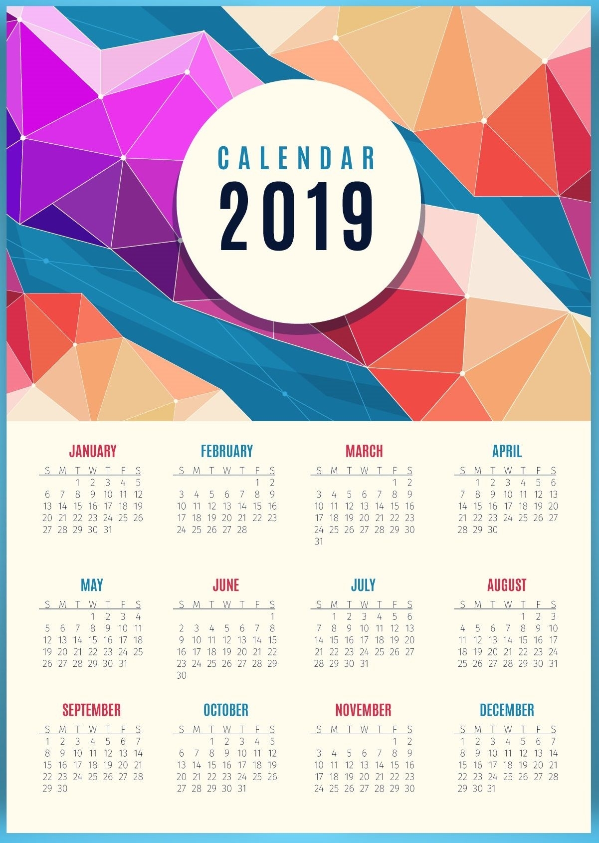 Beautiful 2019 Calendar Printable | Calendar Design, June