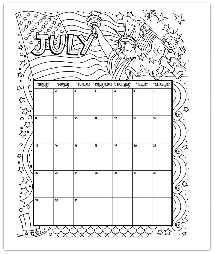 Best Coloring: Coloring Page Printable Calendar Pages For