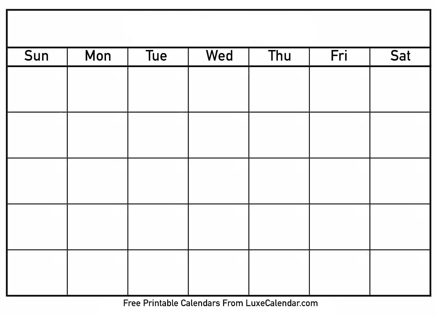 Blank Calendar Mon Through Fri With No Dates Or Month