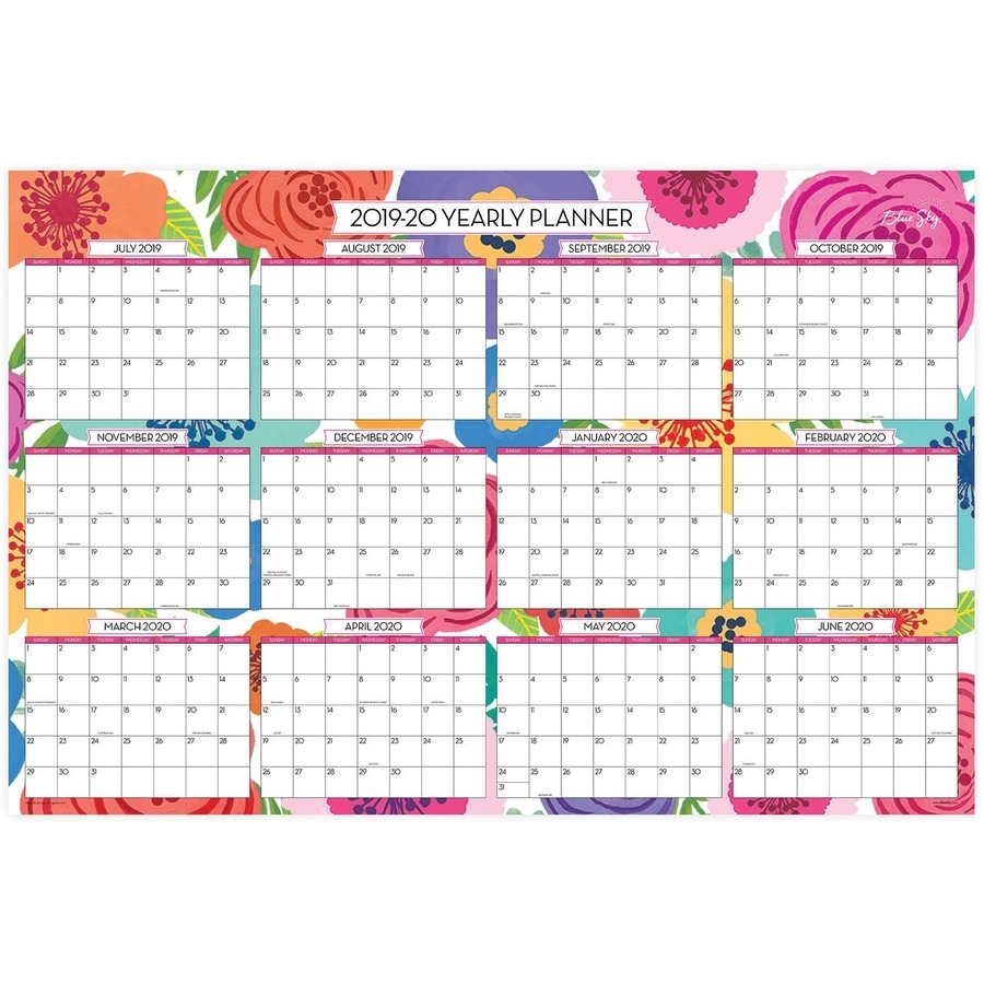 Blue Sky Mahalo Floral Laminated Wall Calendar - Large Size - Yes -  Monthly, Yearly - 1 Year - January Till December, July Till June - Wall  Mountable