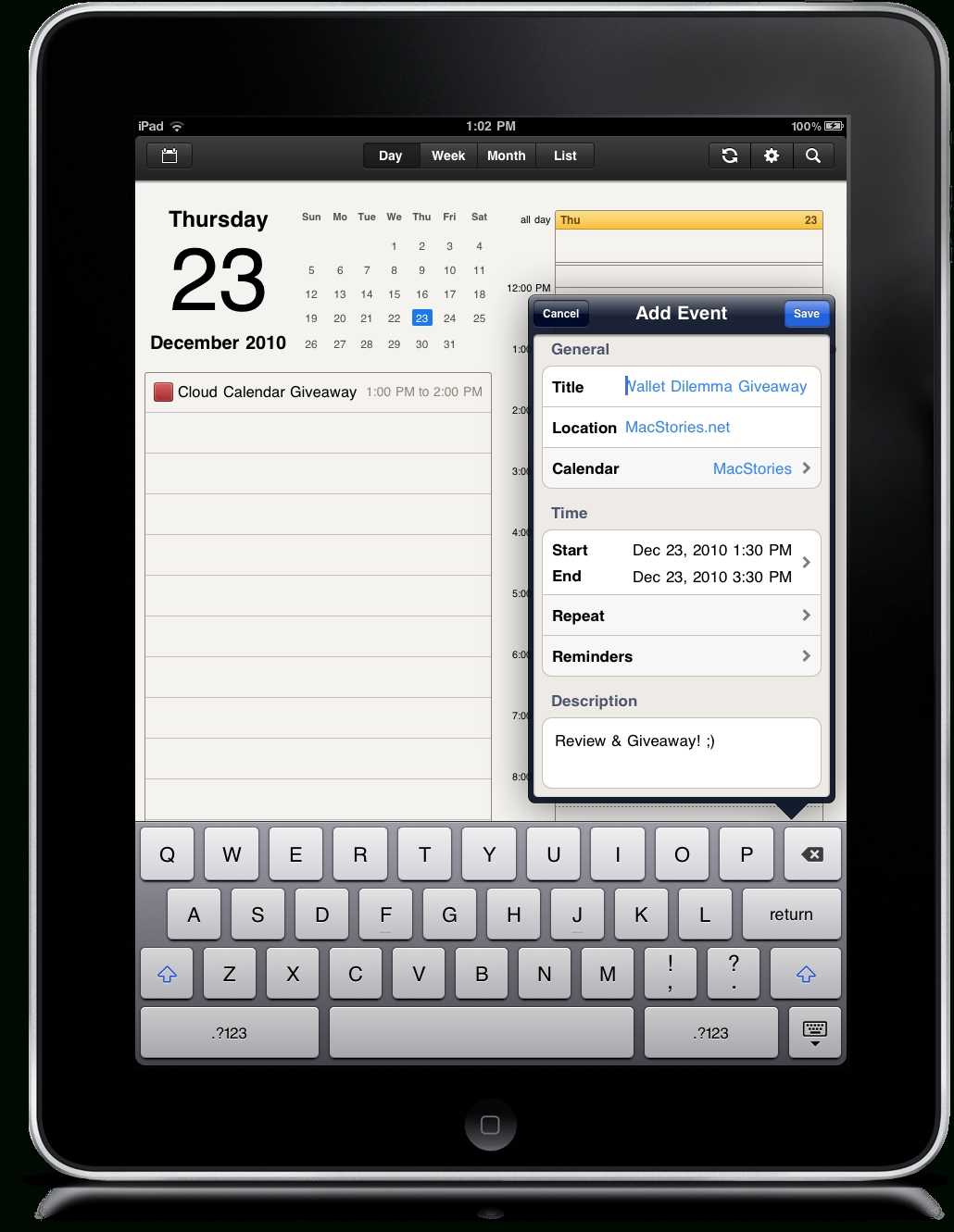 Bringing Google Calendar To The Ipad, Cloud Calendar Just