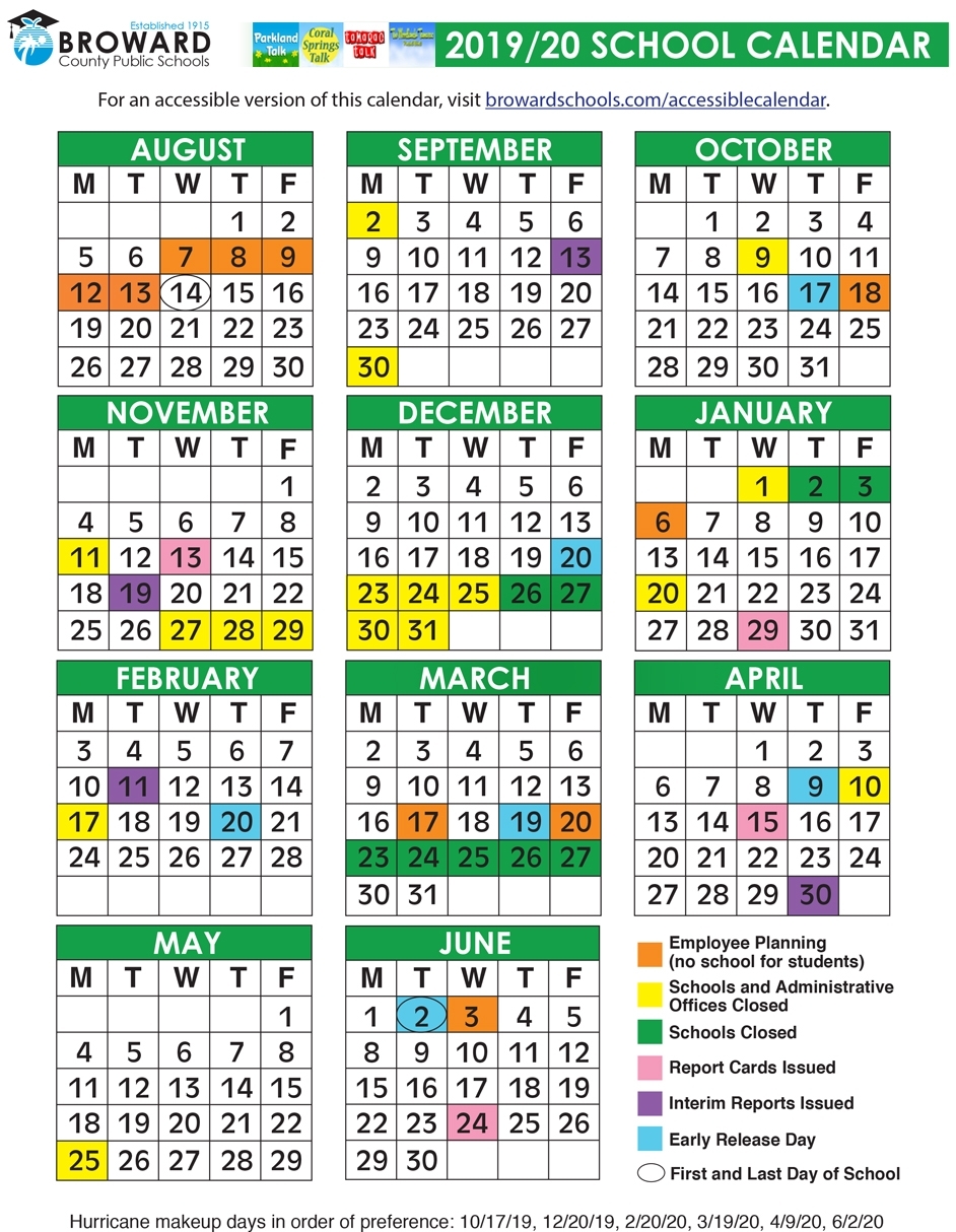 Calendario Escolar Broward 2022 2023