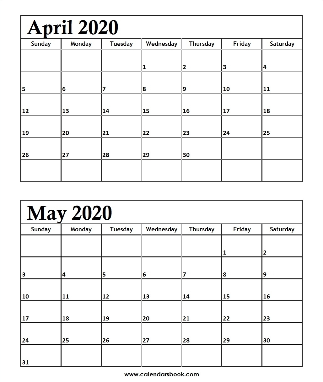 Calendar 2020 April May – Get Your Calendar Printable