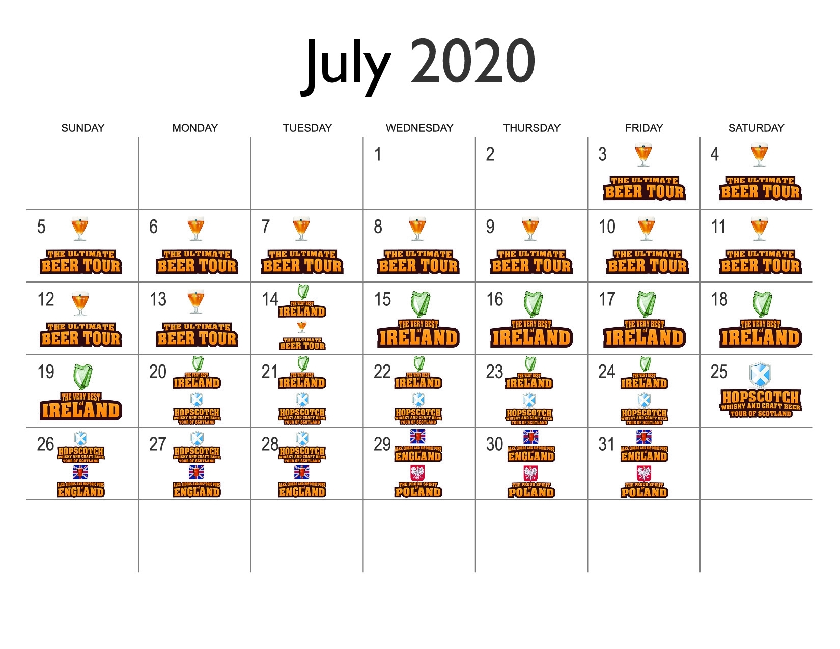 Calendar 2020 For Online Calendar Website Page 1 July