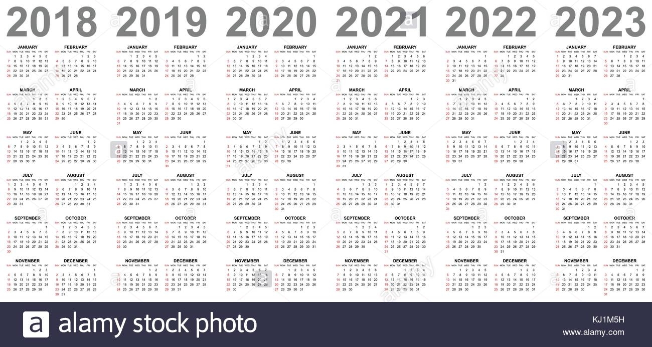 5 Year Calendar 2020 To 2023 | Month Calendar Printable