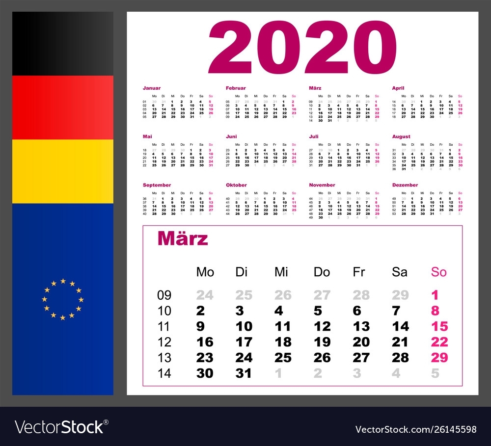 German Language Calendar 2024 Ruthe Sisile