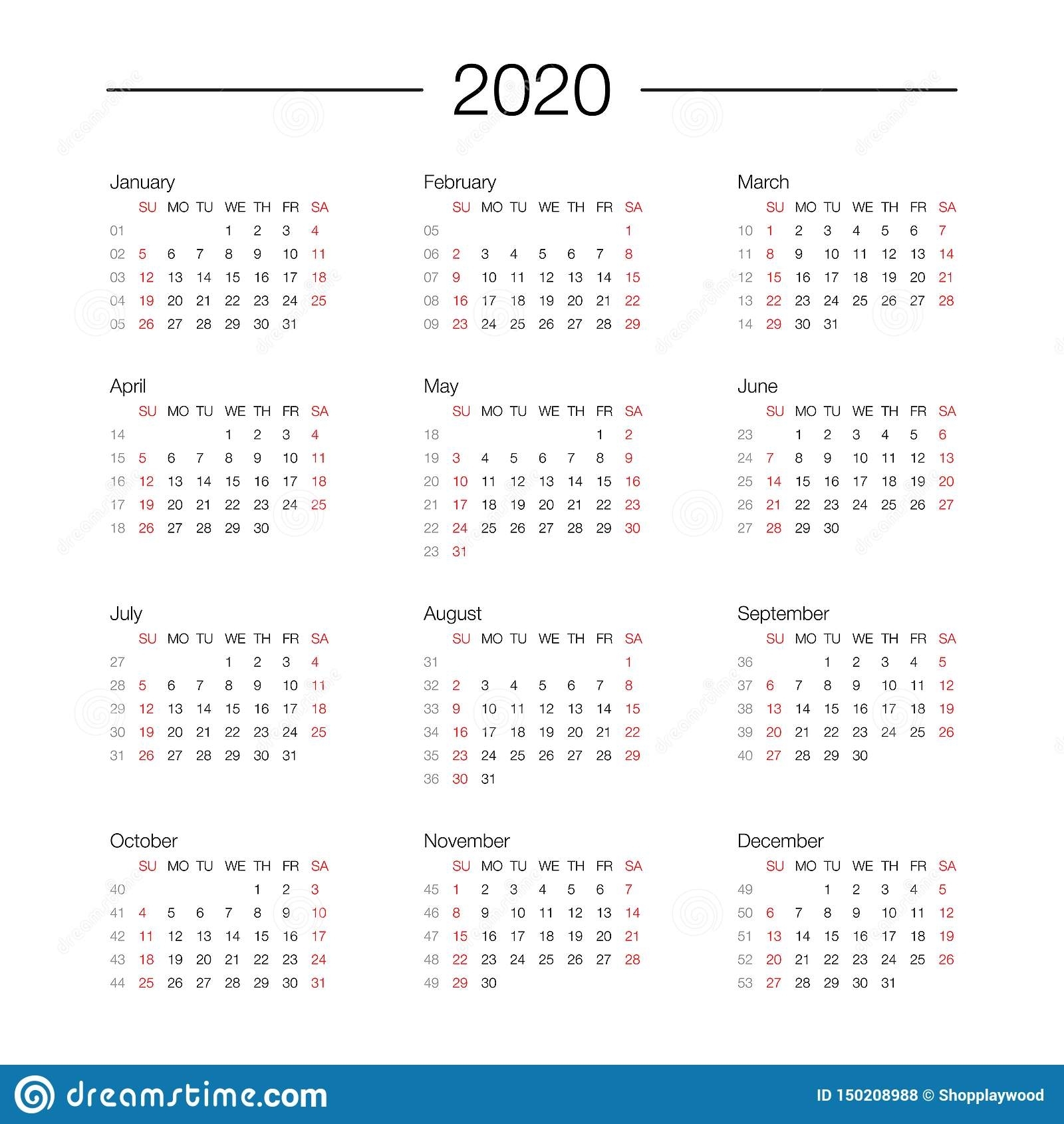 Calendar Week 53 2020 | Month Calendar Printable