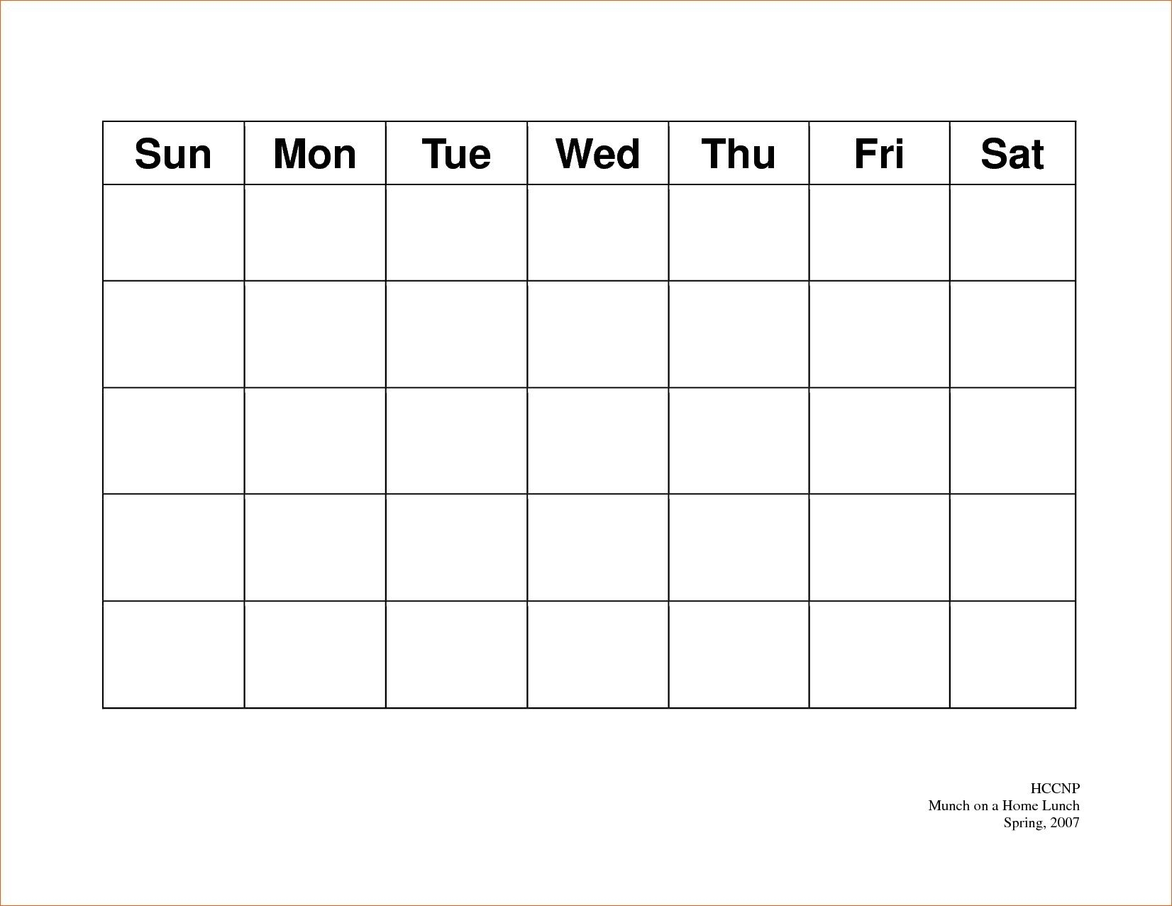 Printable Calendar 5 Day Week Month Calendar Printable