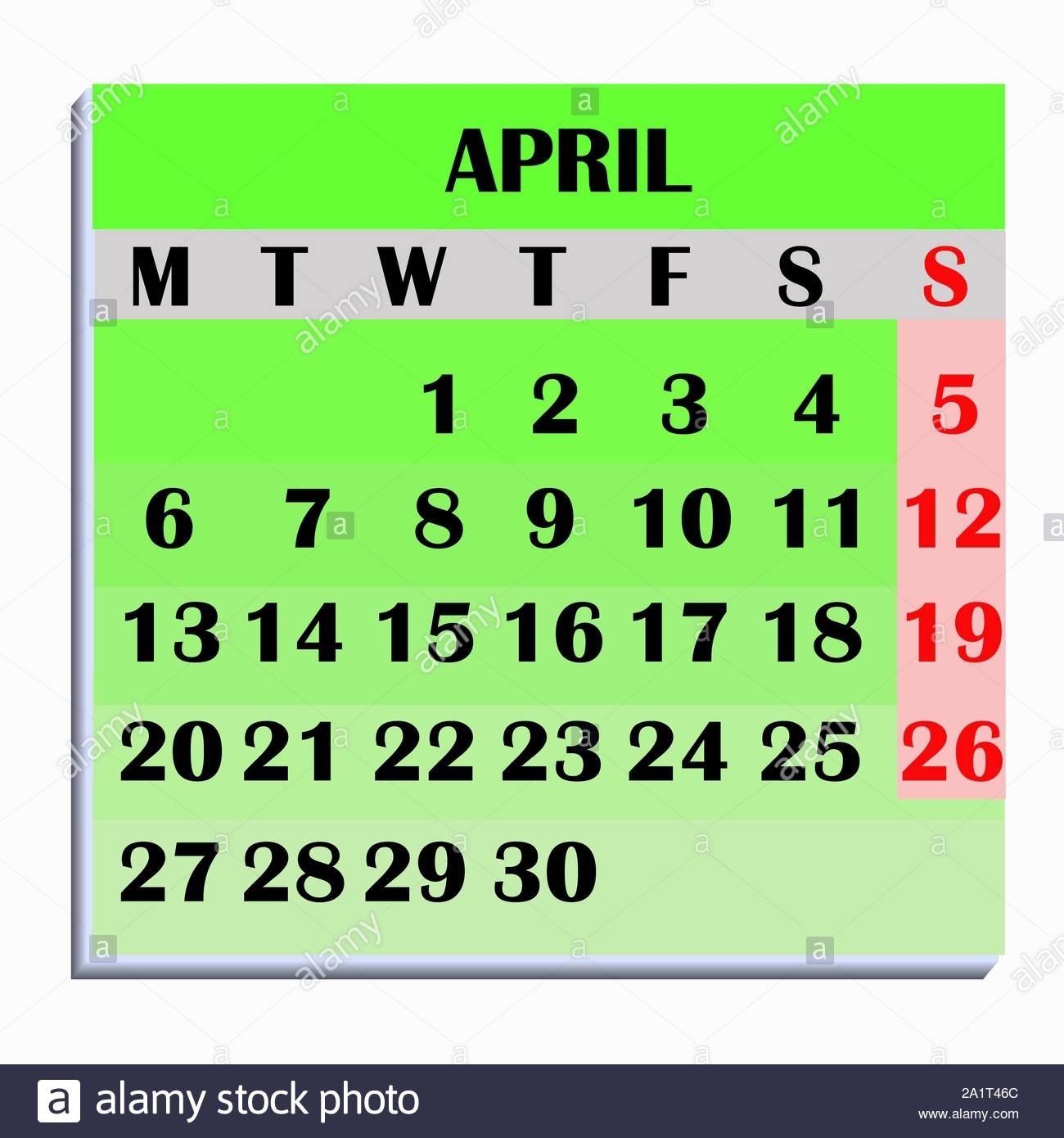 Calendar Design Month April 2020. Year 2020 Calendar. Simple