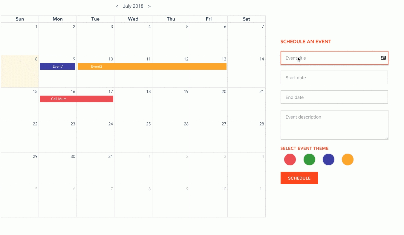 Calendar Event Scheduling In Vue