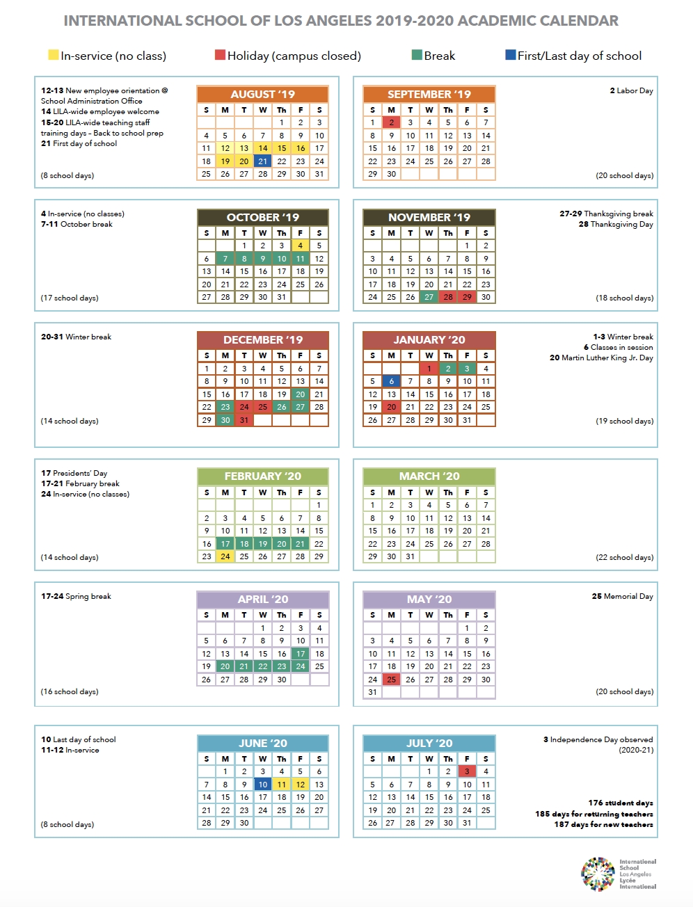 Calendar | International School Of Los Angeles