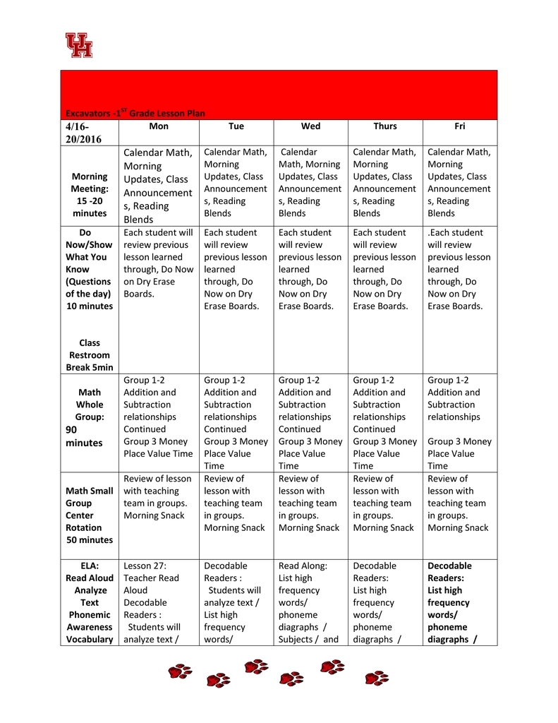 Calendar Math, Morning 4/16-