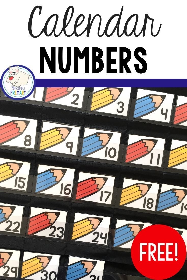 Calendar Numbers Freebie | Calendar Numbers, Preschool