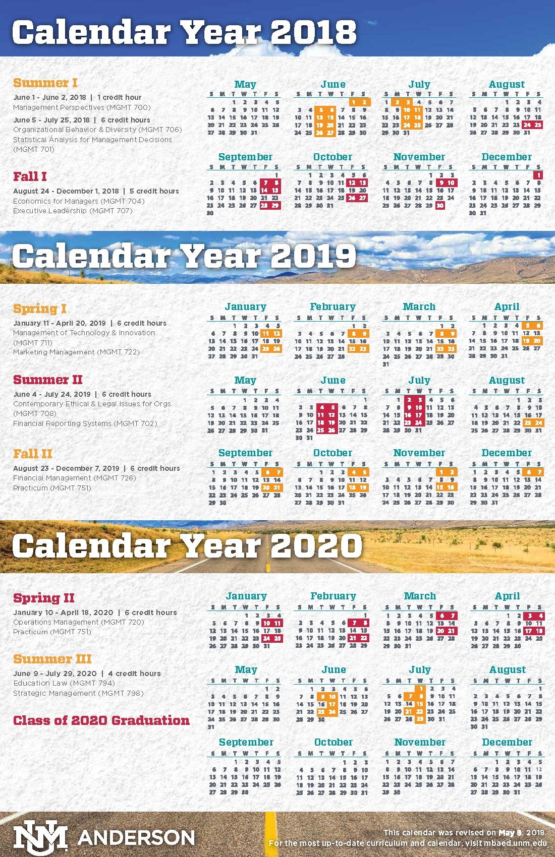 Calendar, Schedule, And Course Descriptions :: Anderson Mba