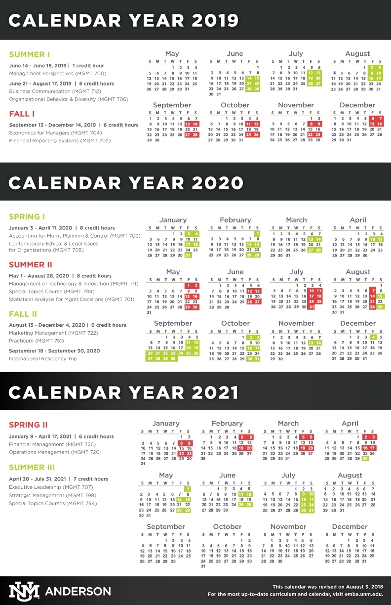 Calendar, Schedule, &amp; Course Descriptions :: Anderson