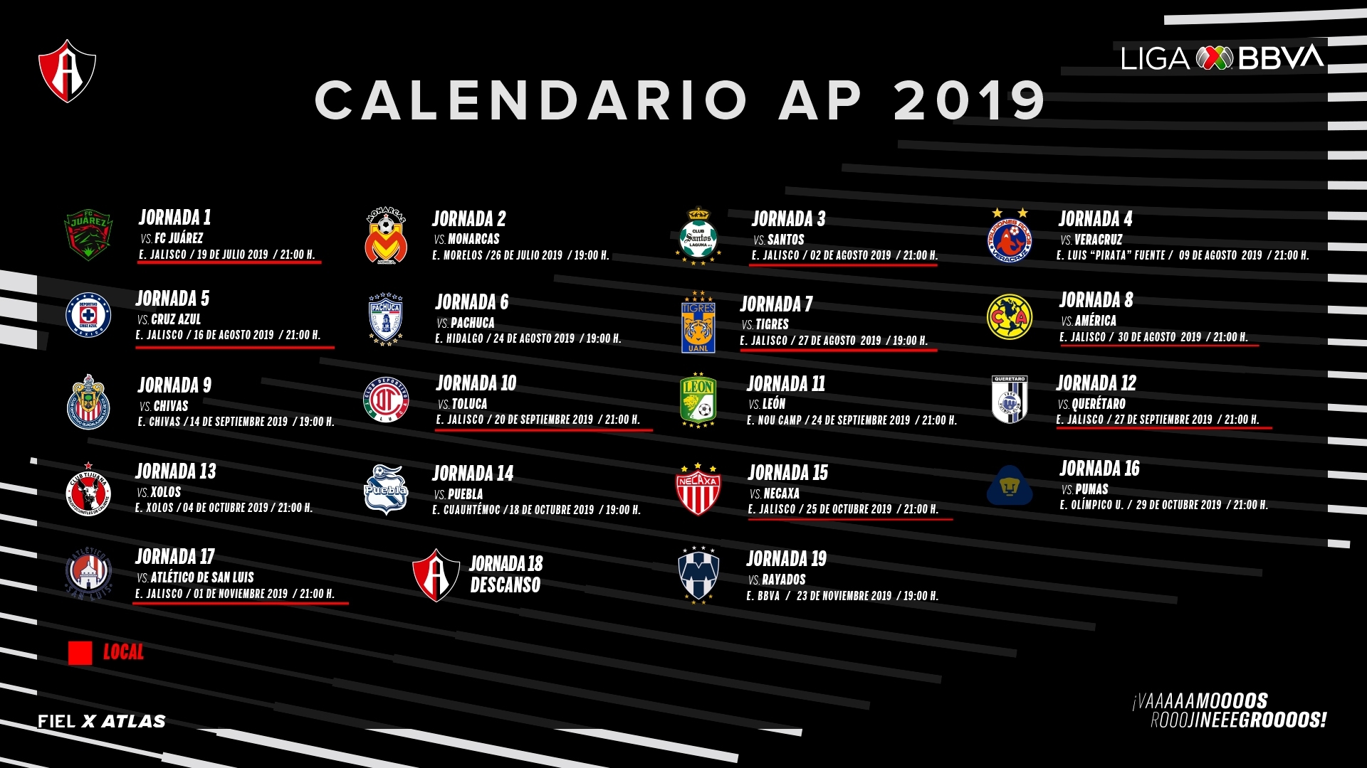 Calendario Liga Mx 2019 2020 | Calendar Template Printable