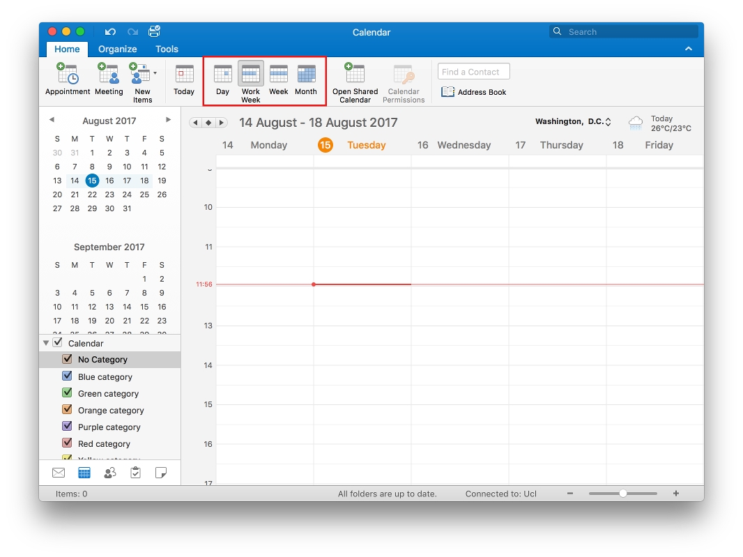Change The Calendar View In Outlook 2016 For Mac