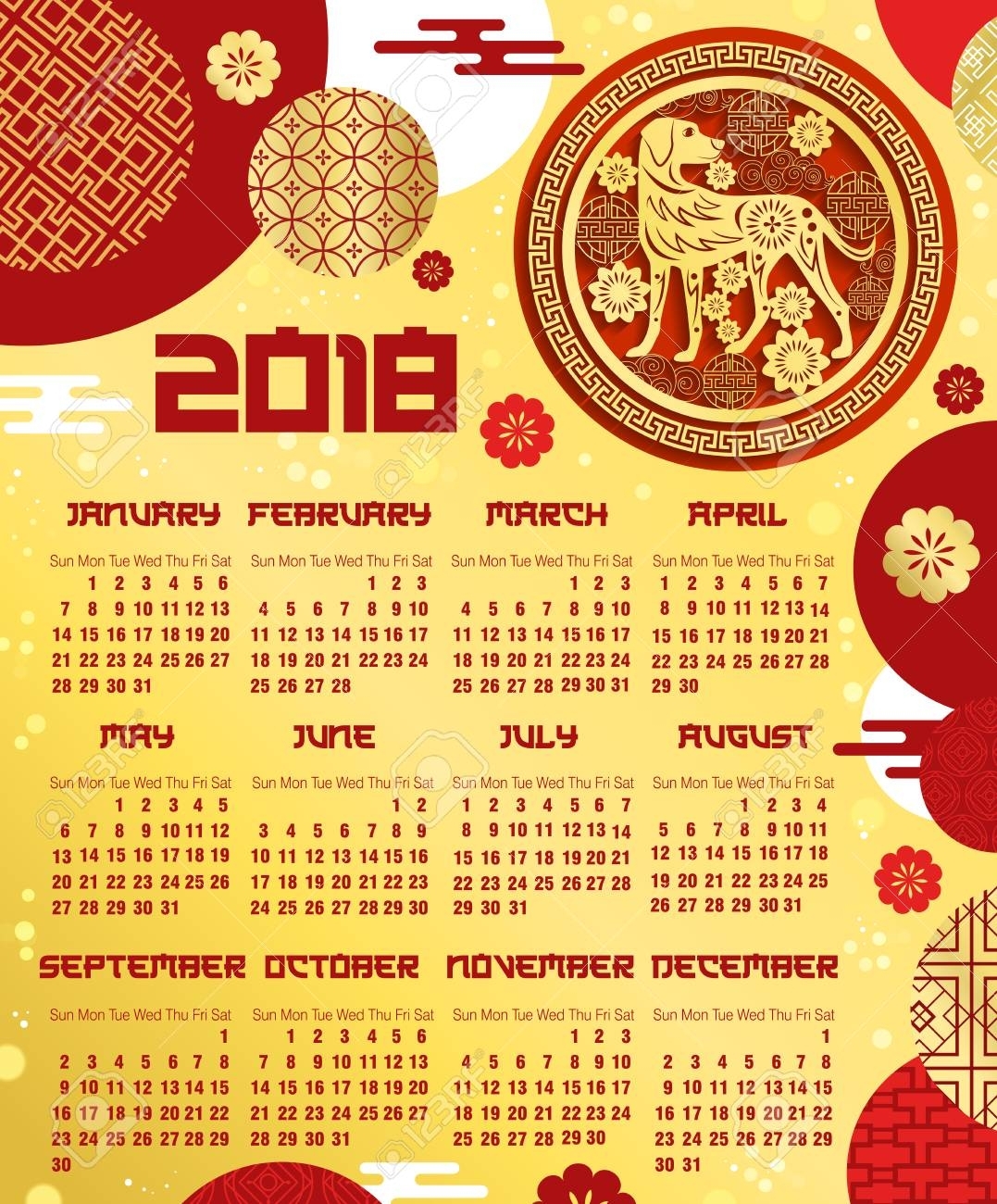 Lunar New Year Zodiac Calendar | Month Calendar Printable