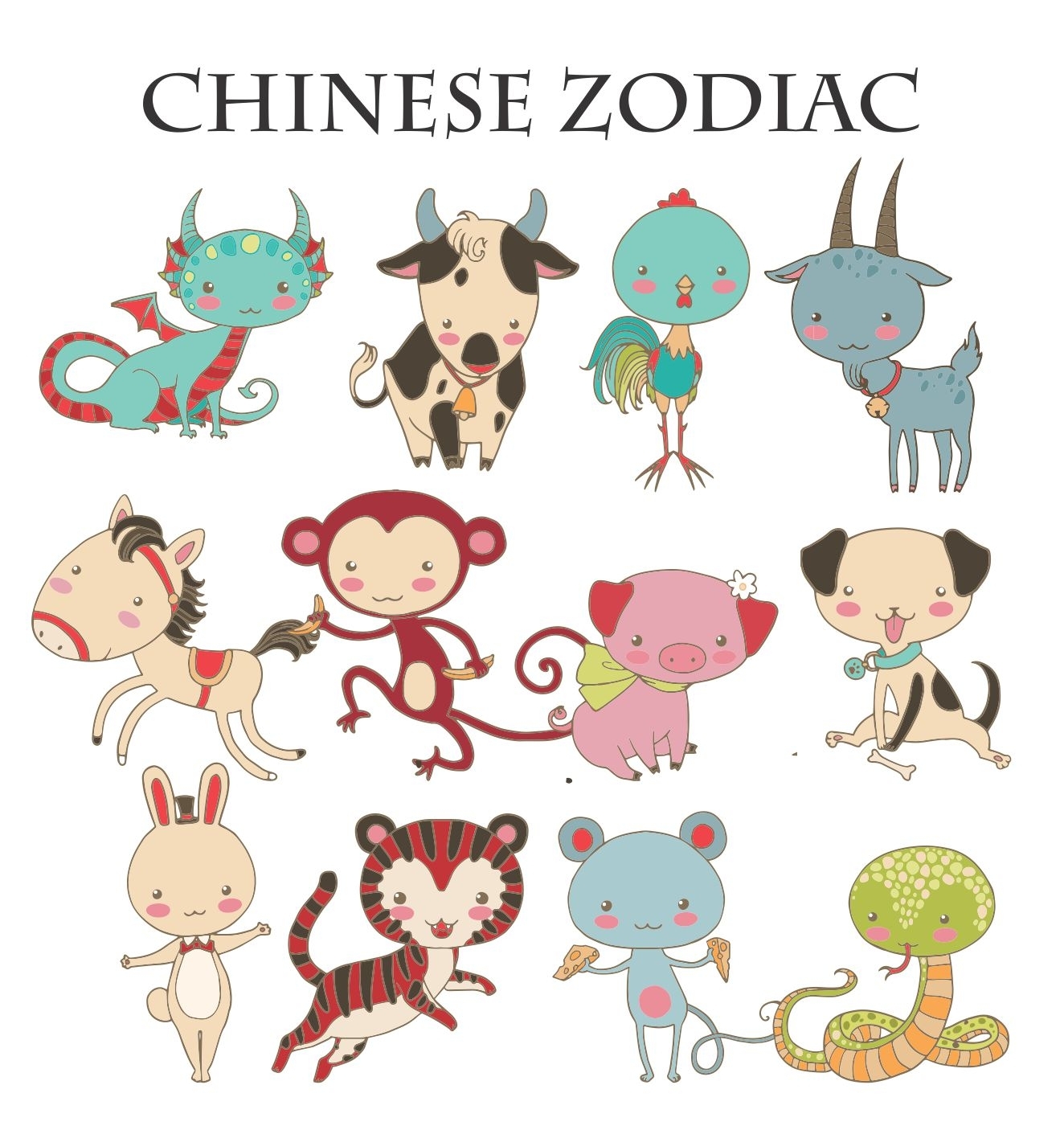 Chinese Zodiac Placemat (Laminated) (Personalized)