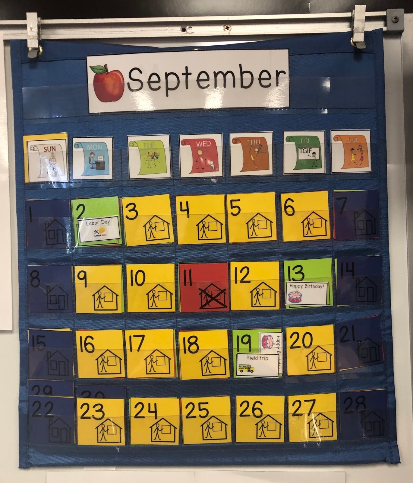 Color Coded Calendar Visuals - Breezy Special Ed