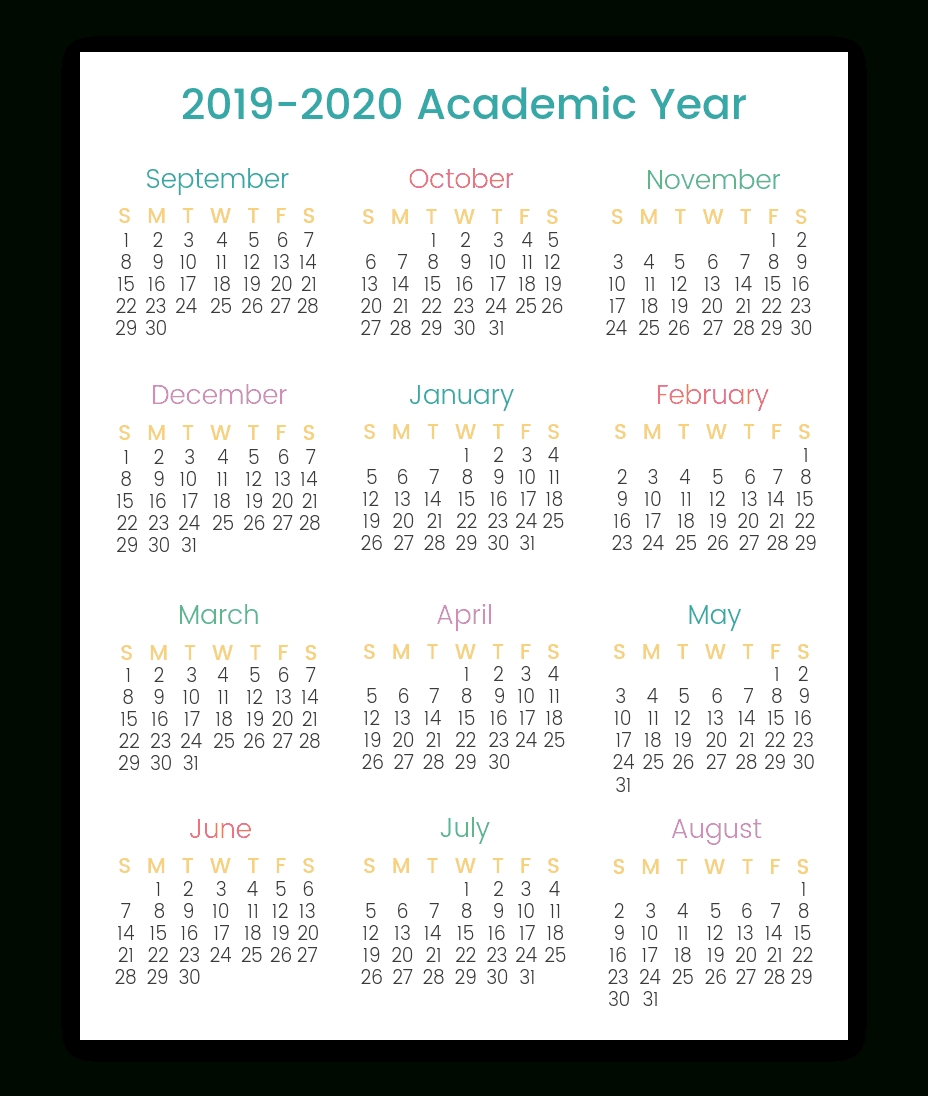 Colorful Printable Calendars For 2019-2020 | Smart Living Mama