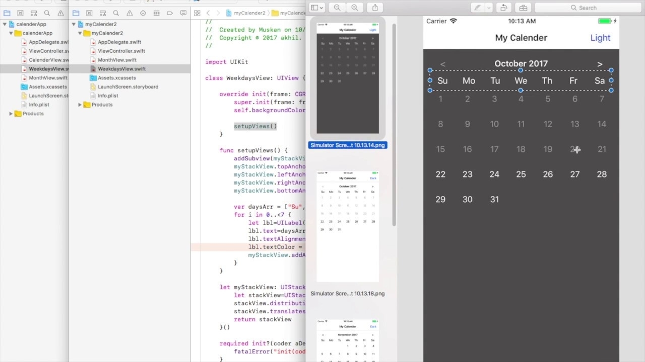 Create A Calendar For Ios In Swift 4 And Xcode 9