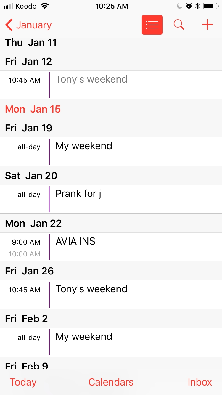 Create A Calendar Week List View For Mobile Devices Please