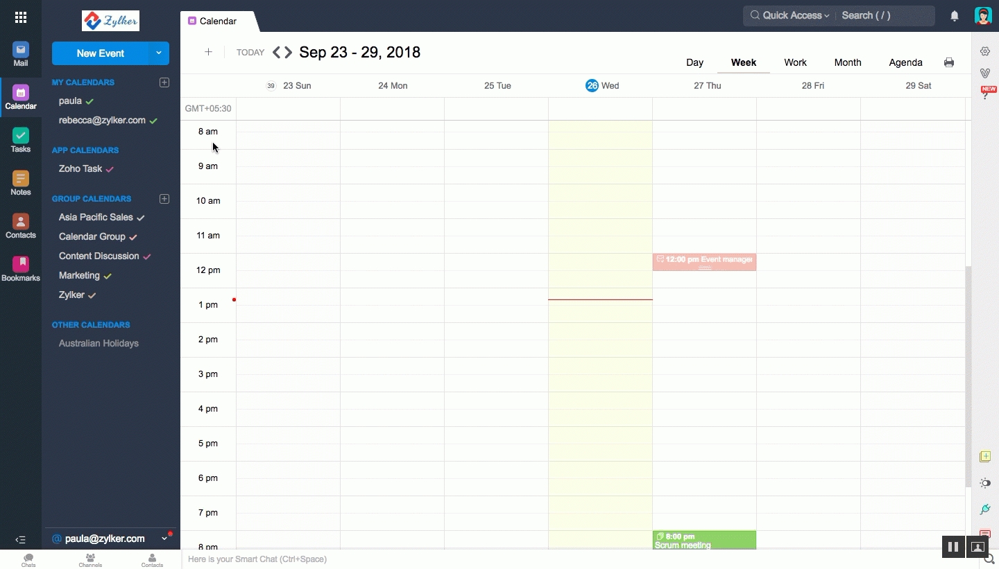 Create And Manage Multiple Calendars On Zoho Calendar