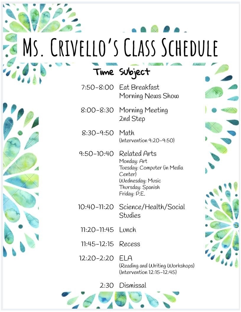 Crivello, Stephanie / Class Schedule