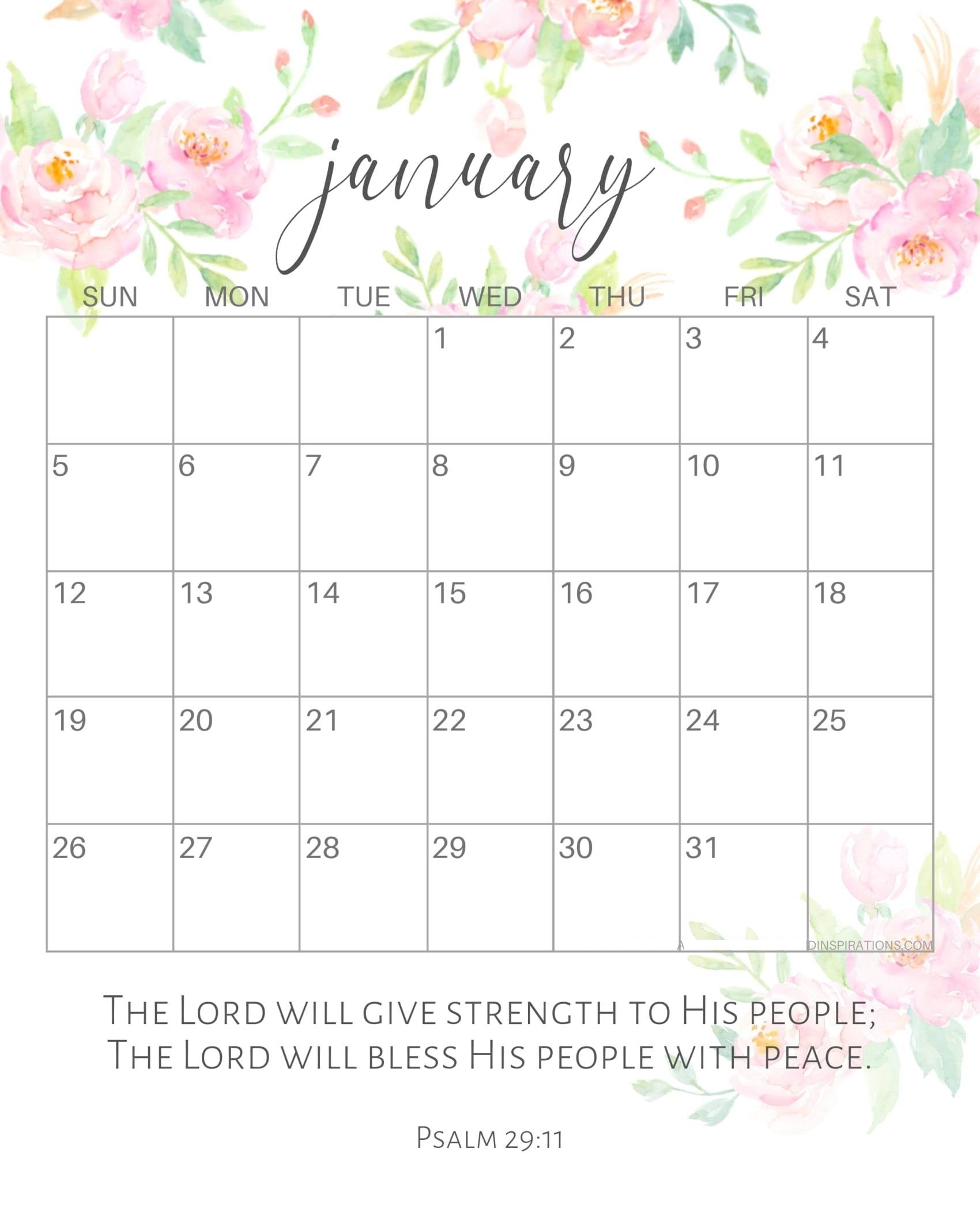 Printable Calendar January 2020 Cute | Month Calendar ...