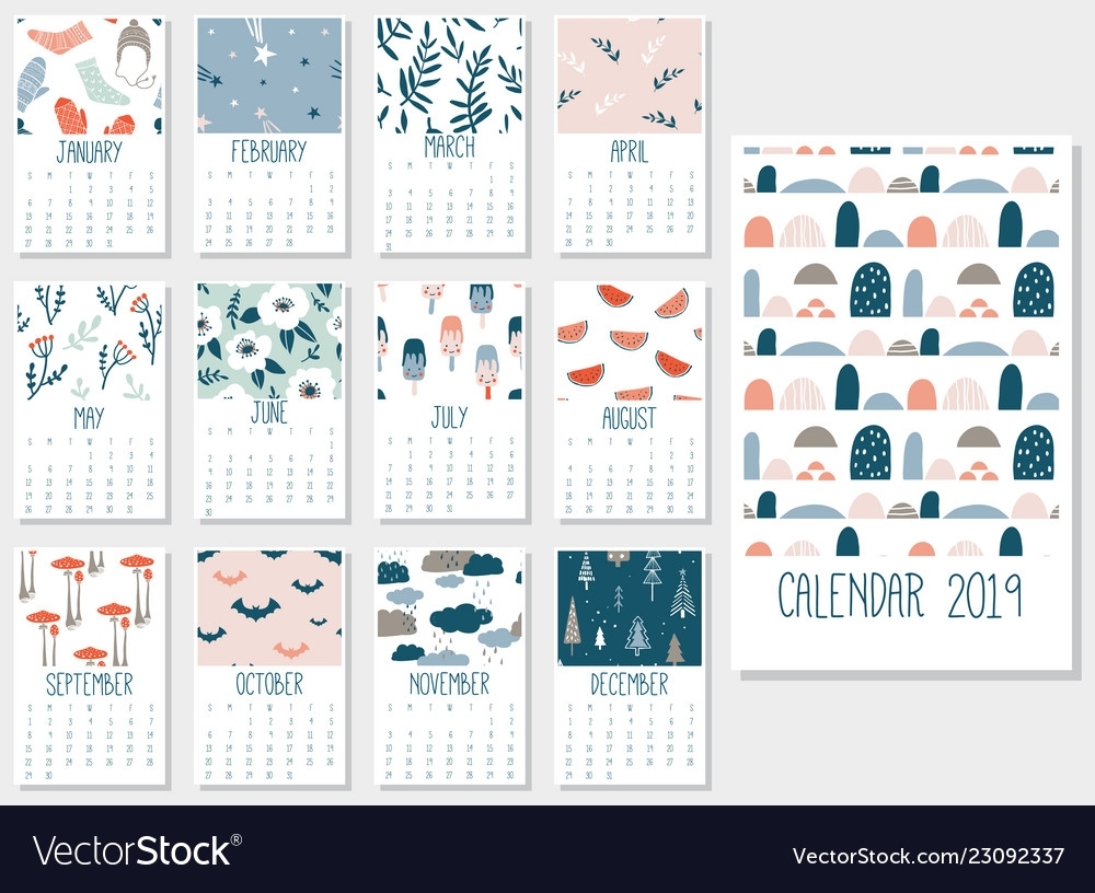 Cute Monthly Calendar 2019