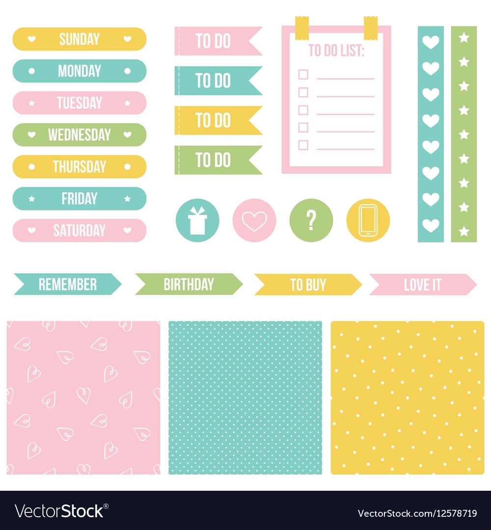 Cute Printable Stickers For Planner Organizer