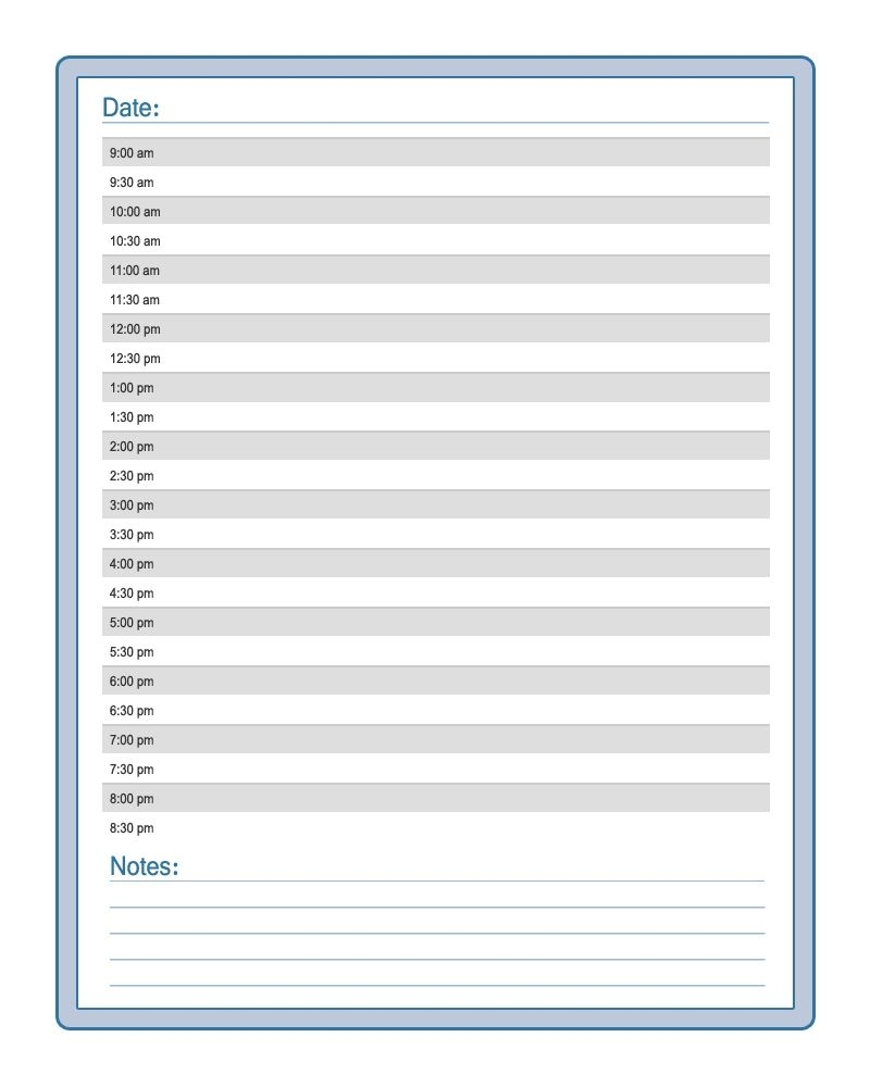 Daily Calendar Template | Calendar Templates | Daily