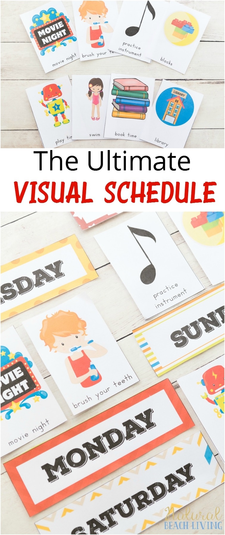 Daily Visual Schedule For Kids Free Printable - Natural