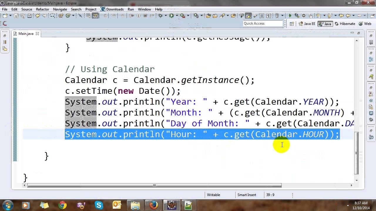 java calendar setdate