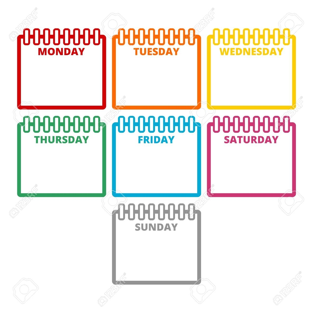 Days Of The Week, Calendar Sheets With The Days Of The Week