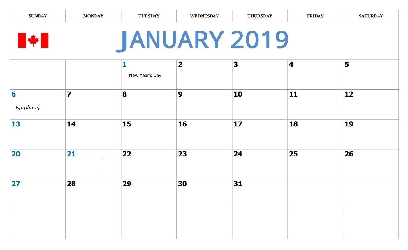 December 2019 Calendar Canada | Calendar Template