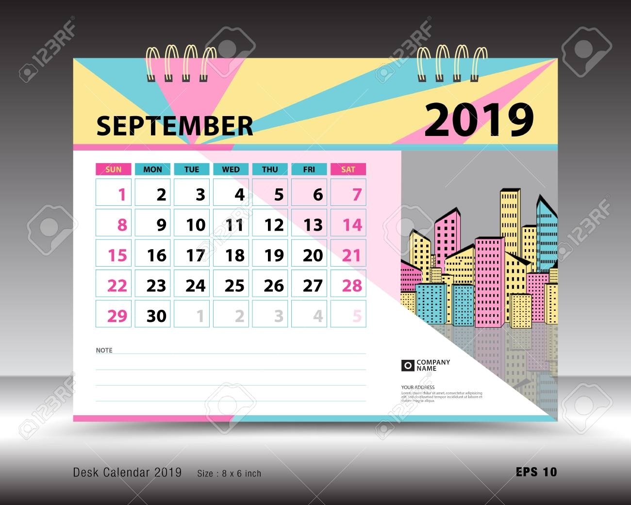 Desk Calendar For September 2019 Template, Printable Calendar,..