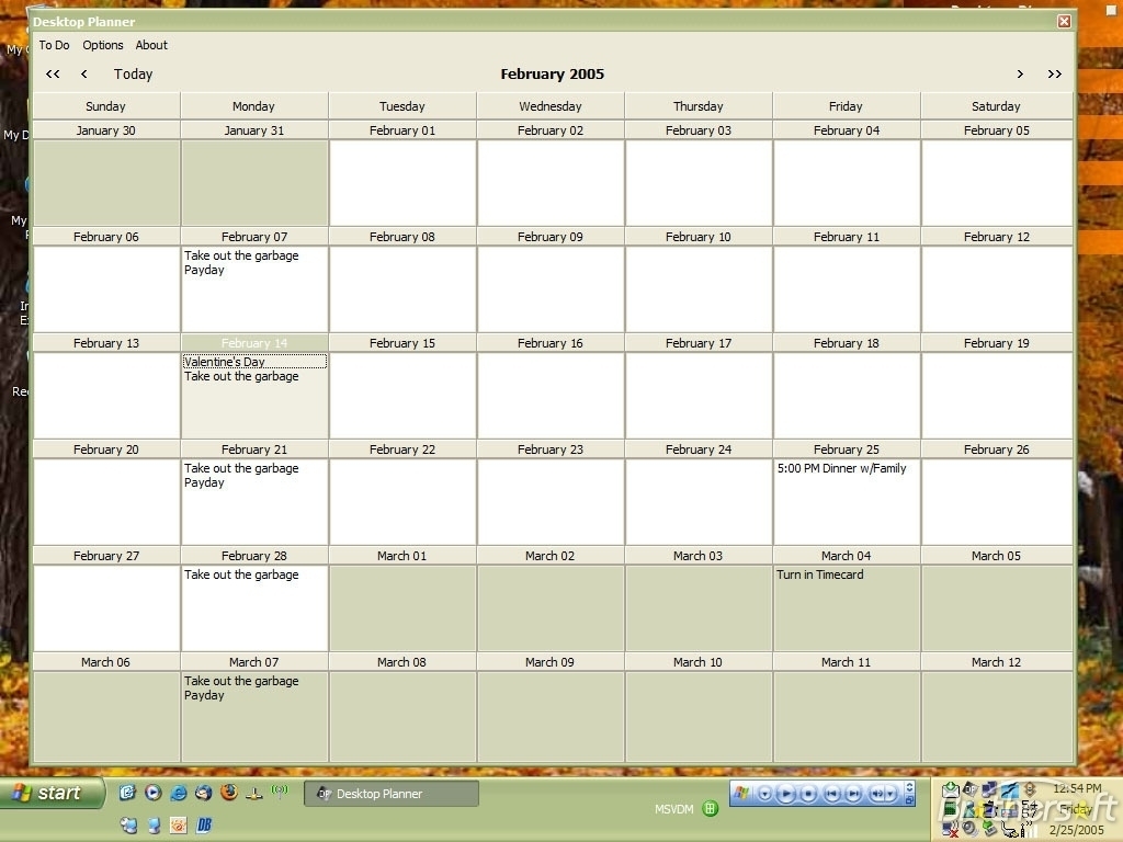 Desktop Monthly Calendar Windows 7 • Printable Blank