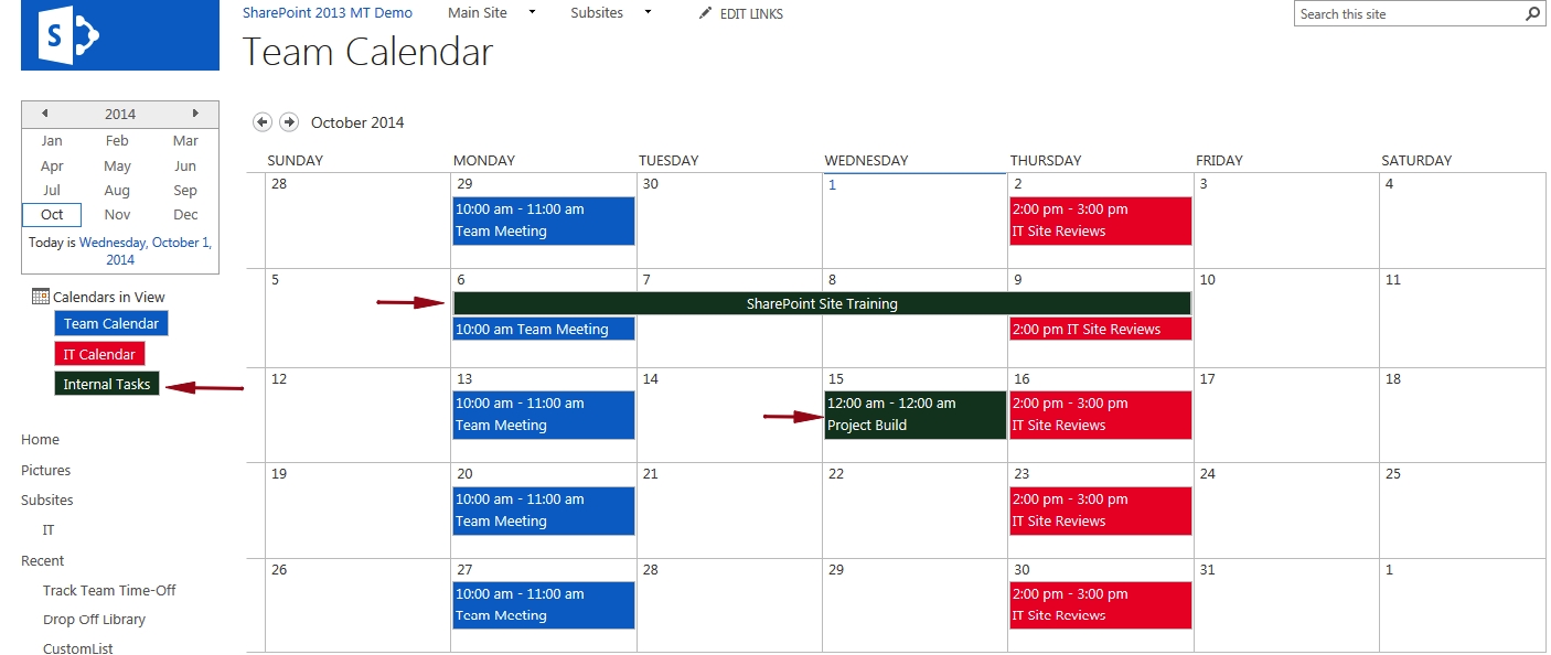 Display A Task List On A Master Calendar