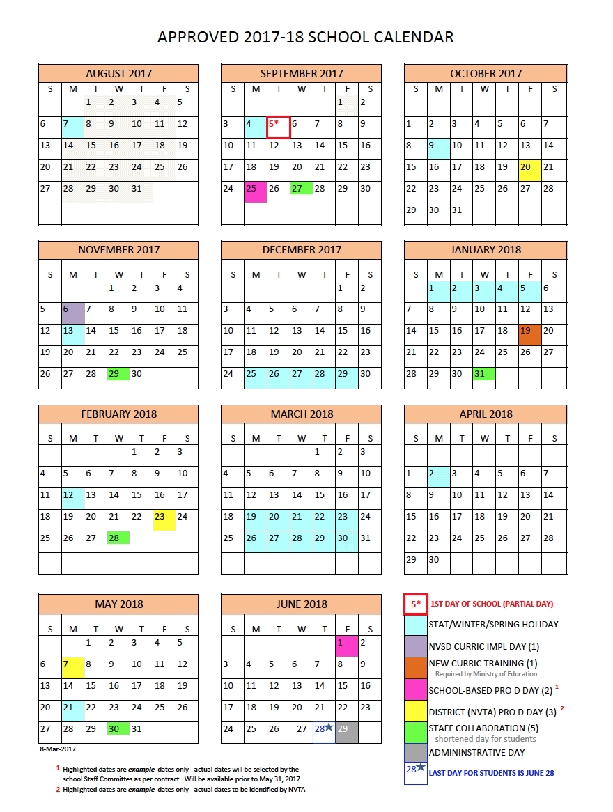 District Calendar – North Vancouver School District