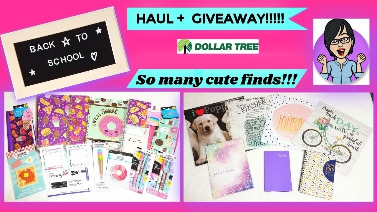 Dollar Tree Back To School Haul + Giveaway(Closed)!! 😍🍕🍩 #dollartree  #backtoschoolhaul