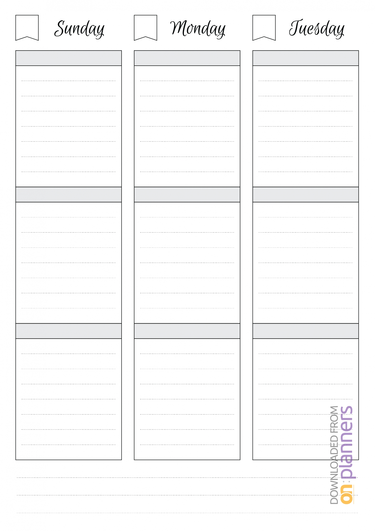 Download Printable Undated Weekly Schedule Pdf