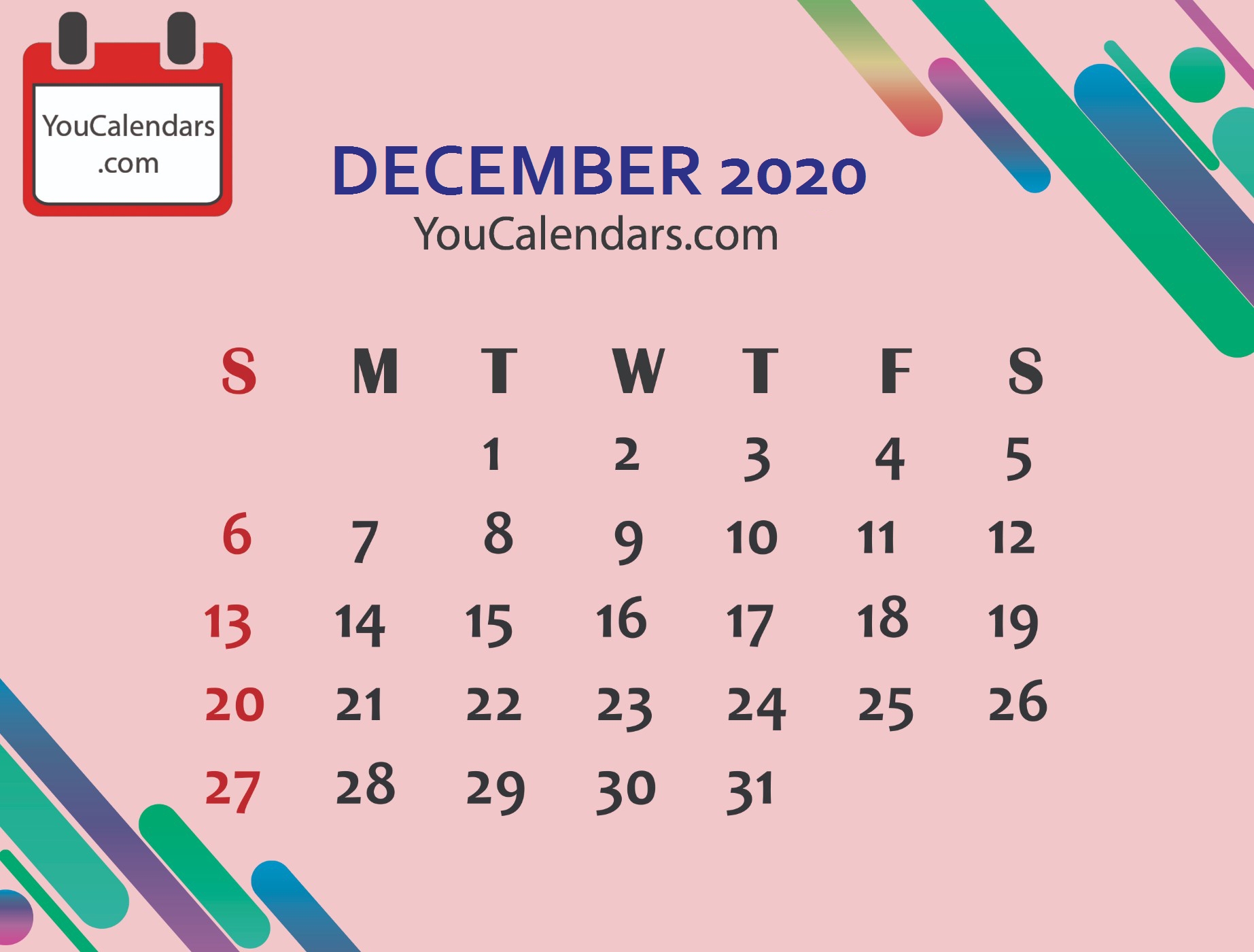 ✅Free December 2019 Calendar Printable Template - You Calendars