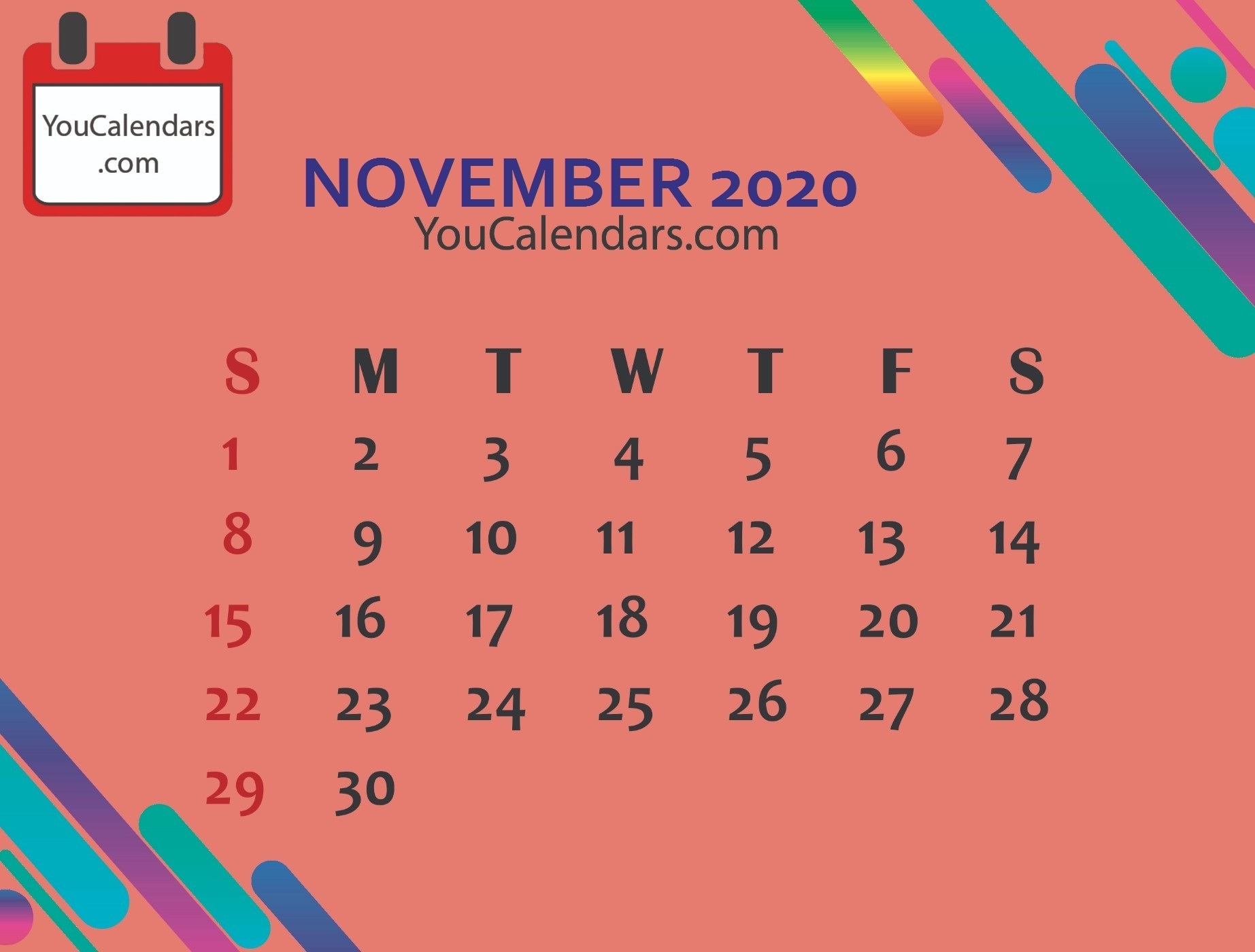 ✅Free November 2019 Calendar Printable Template - You Calendars