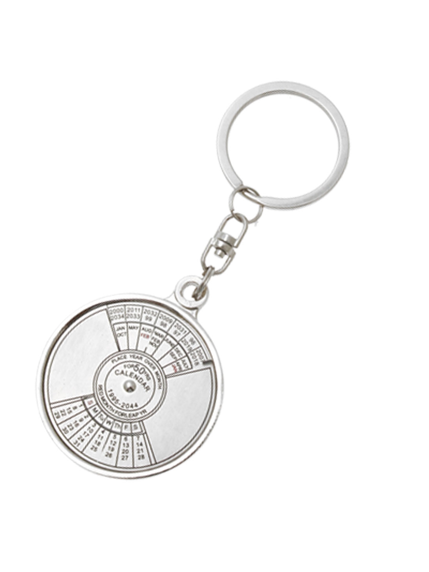 Elaborate Meatl 50 Year Calendar 1995-2044 Keyring