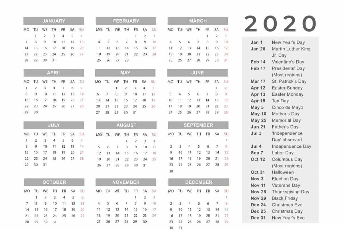 Entire Year Calendar One Page - Cerno.mioduchowski