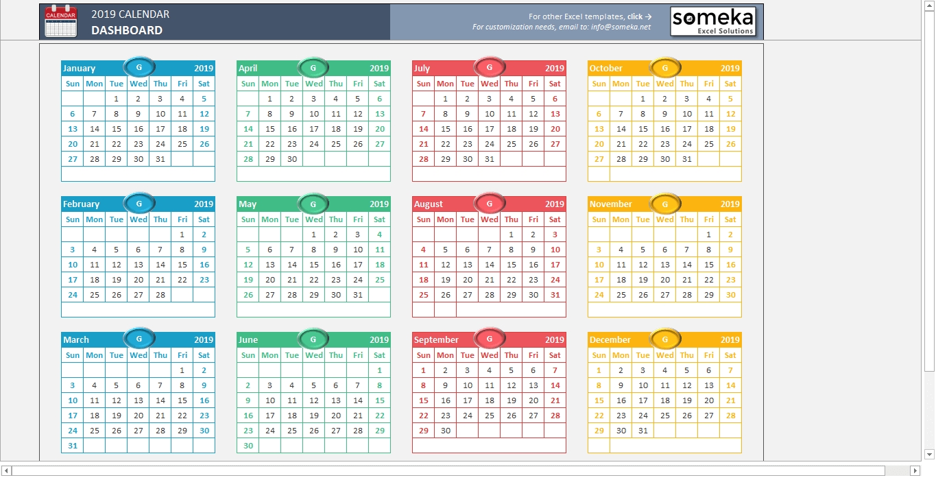 Excel Calendar Template
