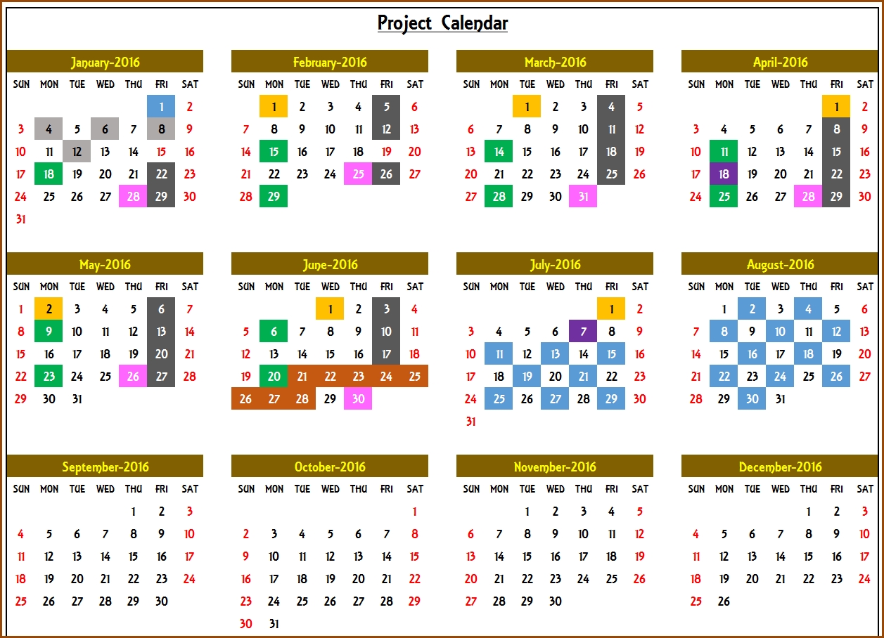 Excel Calendar Template - Excel Calendar 2019, 2020 Or Any